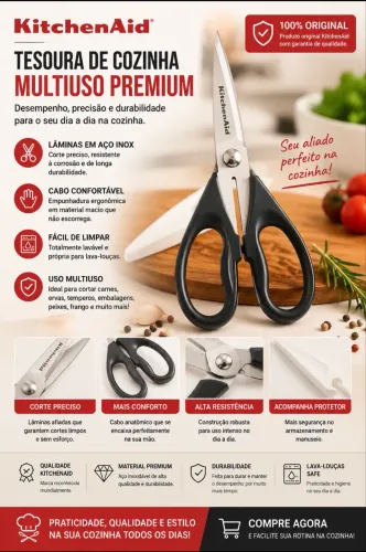 Tesoura de Cozinha KitchenAid - Utensílio Essencial