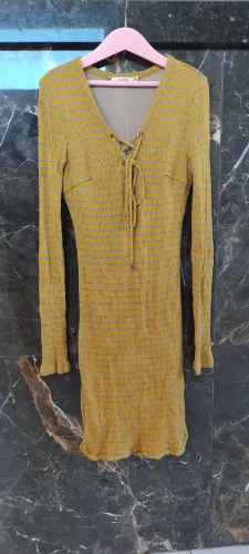 Vestido Amarelo Listrado Agatha