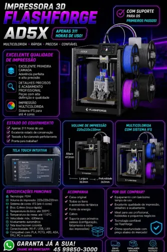 Impressora 3D flashforge AD5X