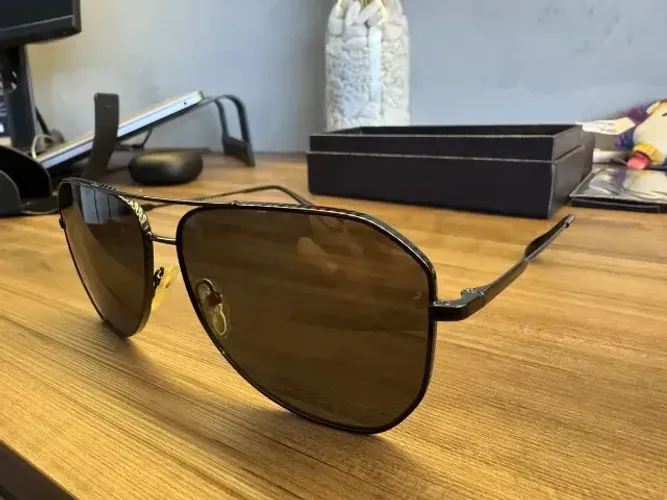 Óculos De Sol Prada 63xs Metal Degradê Polarizado