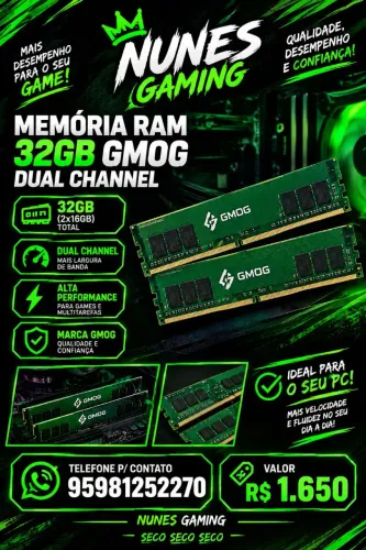 Memória ram 32gb 3200mhz 2x16gb GMOG