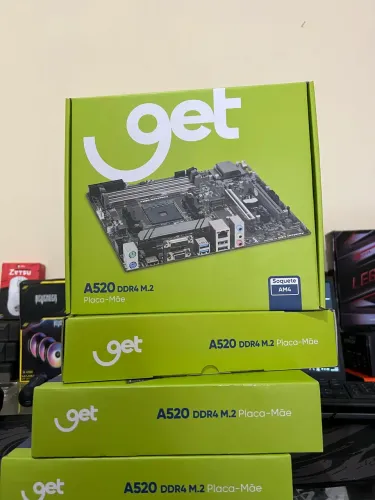Placa-Mãe Get A52O M2 AM4 DDR4 até 128GB, M.2 NVMe, HDMI, USB 3.0, Micro ATX