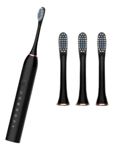 Escova De Dentes Elétrica Sônica Recarregável X-3 Ipx7 Preto 127/220v
