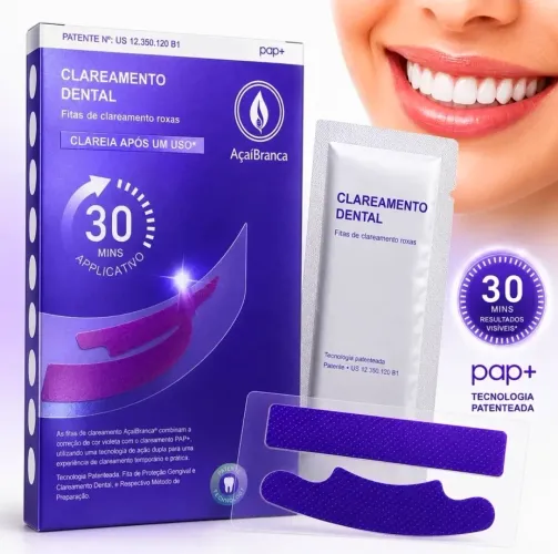 14x Fitas Roxas Clareadoras Dental Clareamento dos Dentes