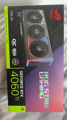 RTX 4060 Ti ASUS ROG Strix OC 8GB - Completa com Caixa