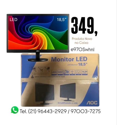 Monitor 19 AOC Novo na Caixa