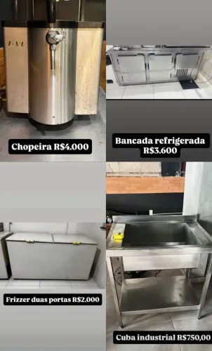 Fatiador, chopeira, bancada refrigerada
