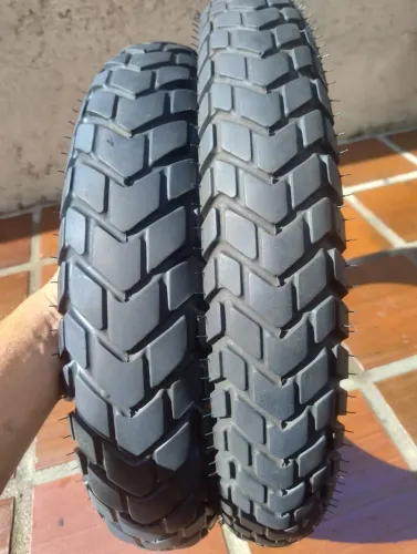 Par Pneus Moto 90/90-19 e 110/90-17 Pirelli MT60 Meia vida