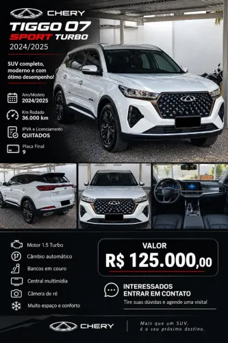 Chery Tiggo 7 Sport 1.5 Turbo Flex 16V Aut. 2025