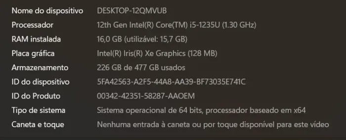 Notebook Dell Inspirion 15