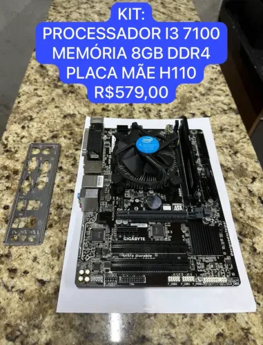 KIT: PROCESSADOR I3 7100 MEMÓRIA 8GB DDR4 PLACA MÃE H110