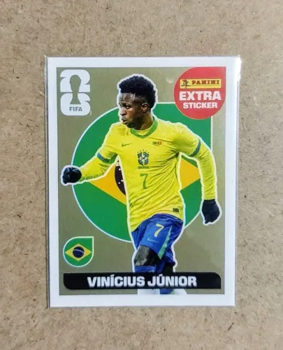 Figurinha Legend Vini Jr. Ouro Gold Copa do Mundo FIFA 2026 Extra Sticker