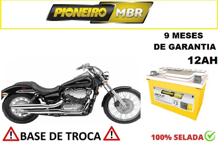 Bateria Automotiva Pioneiro Honda Shadow 750 -12Ah