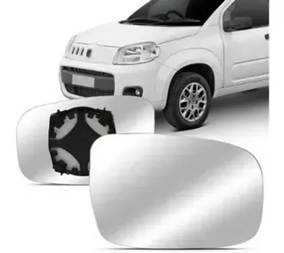 Lente Retrovisor Fiat Uno Novo 2011 à 2022 - L Direito - Lente C/ Placa - Metagal
