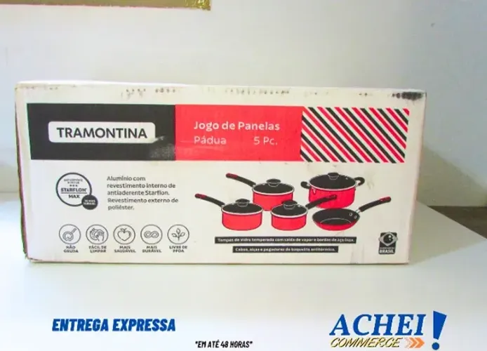 Jogo De Panelas 5 Peças Tramontina Padua - Novo