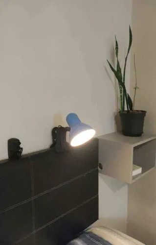 Luminária retrô cor azul + lâmpada + extensão