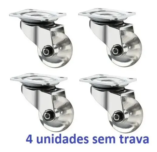 Rodizio Giratorio Transp 35mm - 1 1/2pol Kit 4pçs Bfh1920