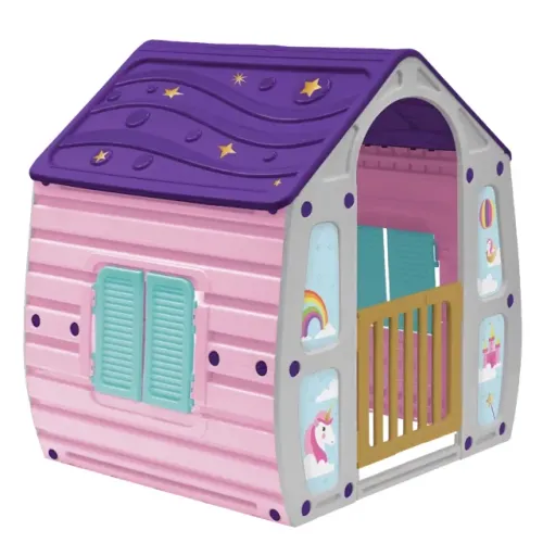 Casa De Boneca Unicórnio Nova Grande Brinquedo Infantil C Portas E Janelas Menina