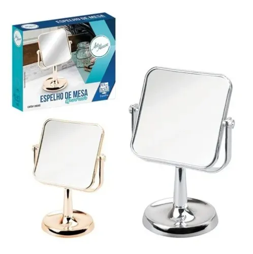 Espelho De Mesa 011,5cm C/ Base Metalica Art House Promoção
