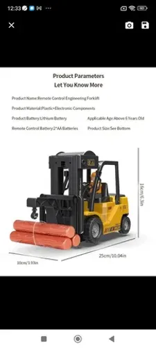 Empilhadeira BobTruck, totalmente funcional, excelente para crianças