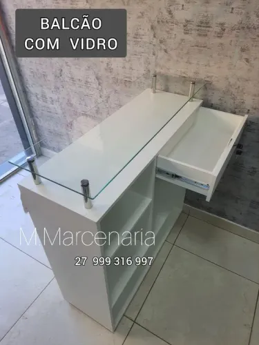 BALCÃO CAIXA COM VIDRO PARA LOJA NOVO
