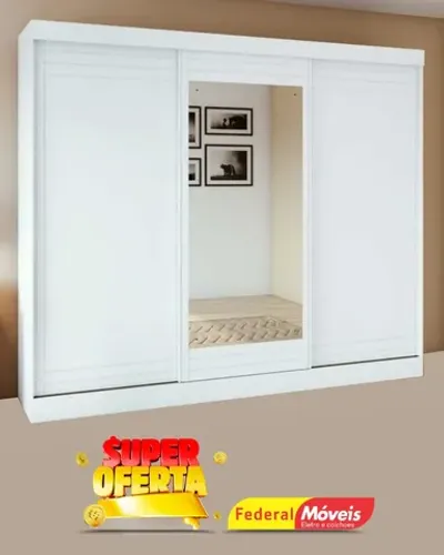 Guarda Roupa  3 Portas Deslizantes c/ Espelho 6 Gavetas Super Lindo Fazemos Entrega