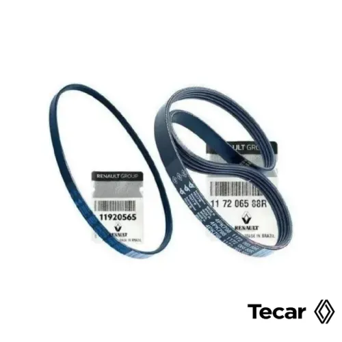 Kit Correia Alternador + Ar Condicionado Logan e Sandero 1.0 3c 