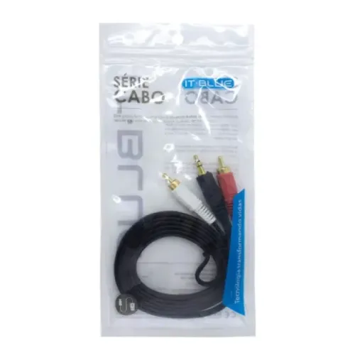 Cabo auxiliar p2 x 2rca 1.5m it - blue le - 1008 - 1