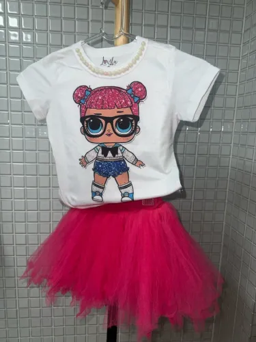 Conjunto Lol Surprise 6 anos saia tule infantil