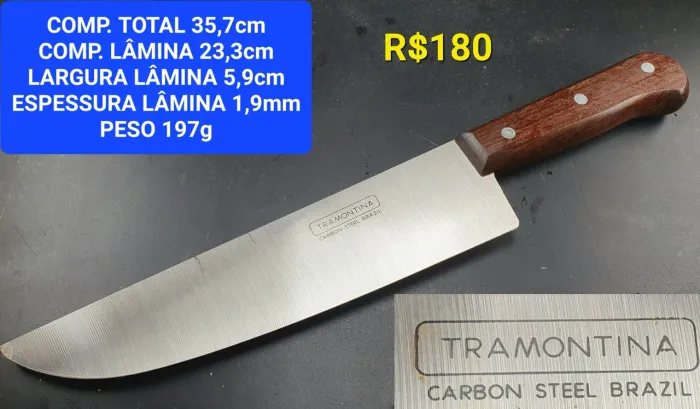 Faca Tramontina Carbono Antiga - R$180