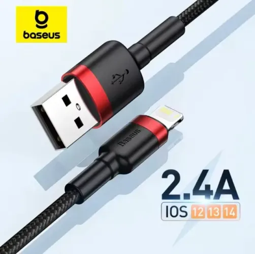 Cabo iPhone Baseus Original USB 2.4A Carga Rápida Lightning