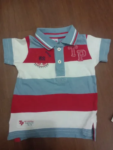 Camiseta Polo Listrada bebê / Infantil Tip Top Tam 2