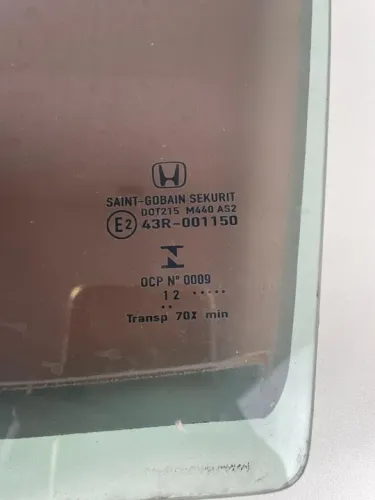 Vidro Porta Honda Civic Tras Esq 2012 2013 2014 2015 2016