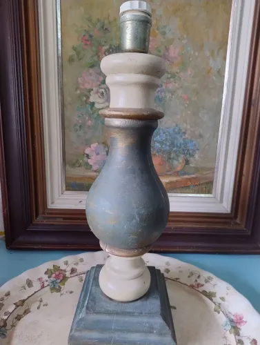 Base para abajur em madeira torneada 