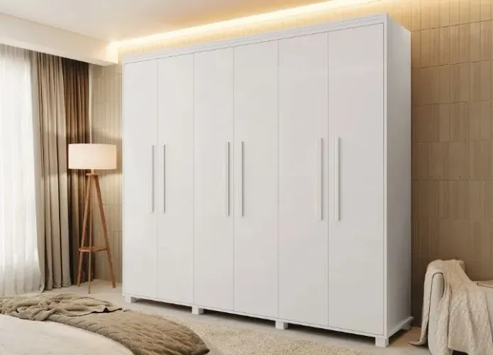 Roupeiro casal 100% MDF branco 