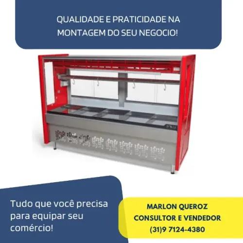Balcão de Carne 1,75M Vermelho Polar 127/220v