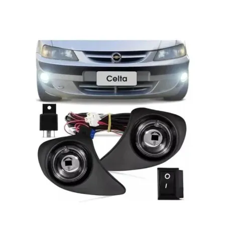 Kit Farol de Milha Neblina Auxiliar Celta 1999 - 2006 Novo com Avaria Lente Trincada 