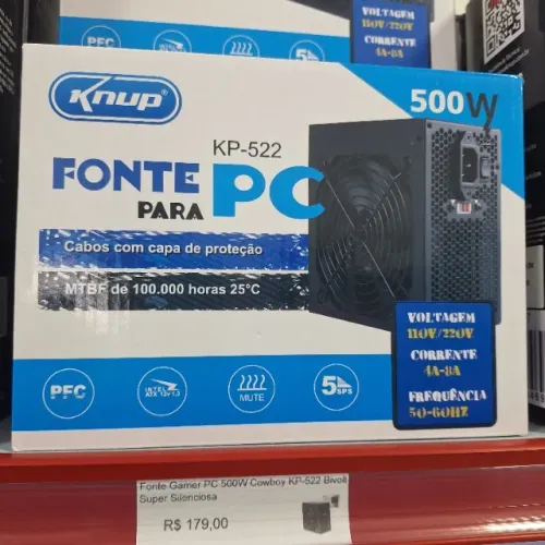 Fonte de Computador Bivolt 500W Super Silenciosa