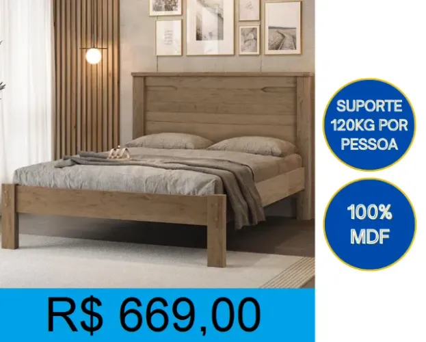 Cama casal SUPER reforçada - entrega e montagem gratuita  