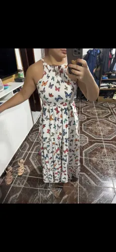 Vestido longo borboleta 