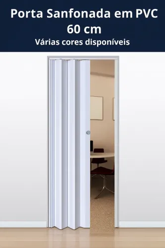 Porta Sanfonada em PVC 60cm - Prática, Leve e Econômica!