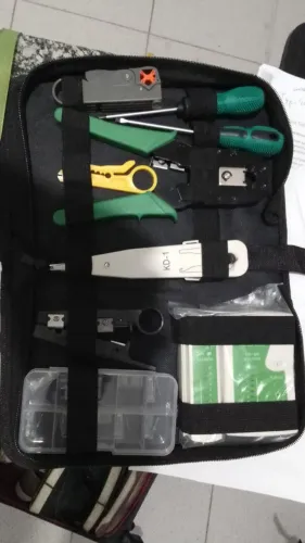 Kit completo de ferramentas para instalar cabo de rede, ethernet e internet
