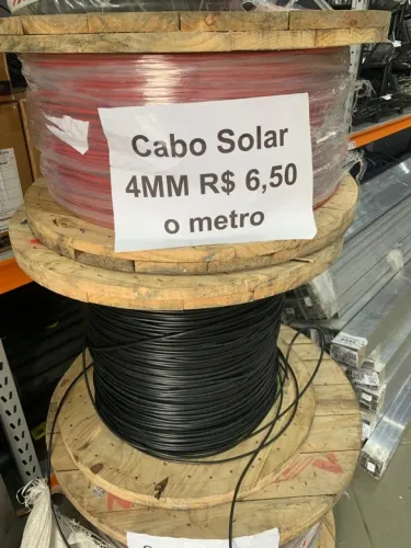 CABO SOLAR 4MM PRETO OU VERMELHO O METRO
