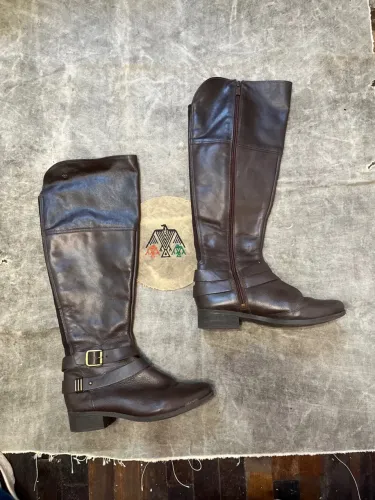 Botas de couro marrom sintético Dakota cano longo