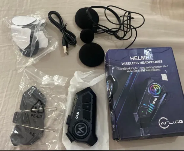 intercomunicador bluetooth helmet v10- wireless, rgb, à prova de água
