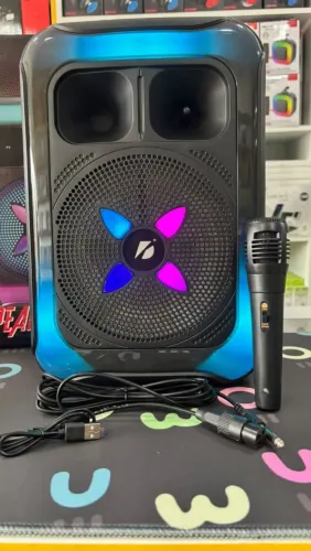 Caixa de Som Bluetooth com Microfone e LED