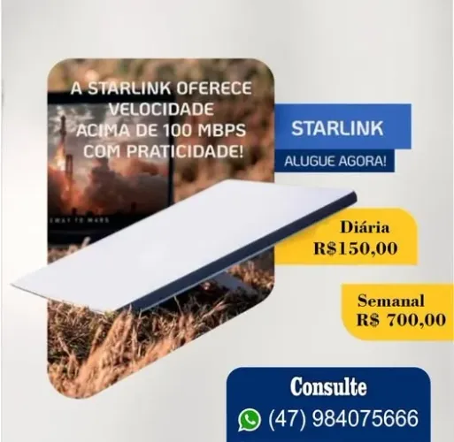 Instalação de Antena Starlink Plano Diario e Semanal.