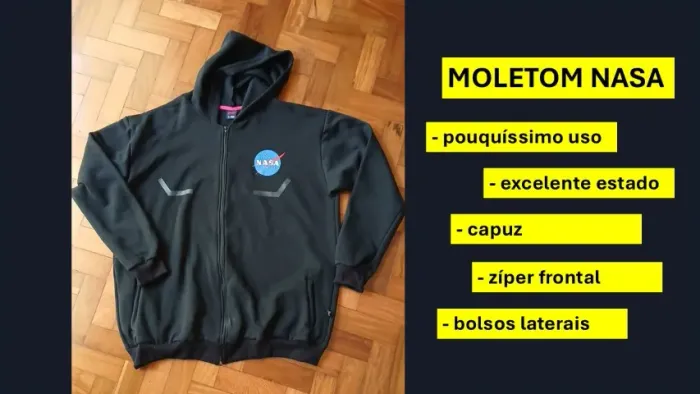 Jaqueta Moletom preto da NASA. Novinho e direto do espaço...