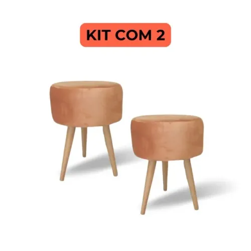 Kit de puff na cor coral