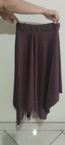 Saia com tule glitter 8 pontas marrom